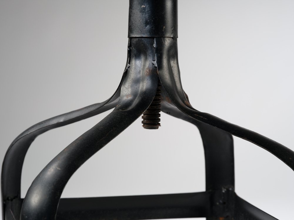 Industrial English Adjustable Pressed Steel Bar Stool, 1970s for sale