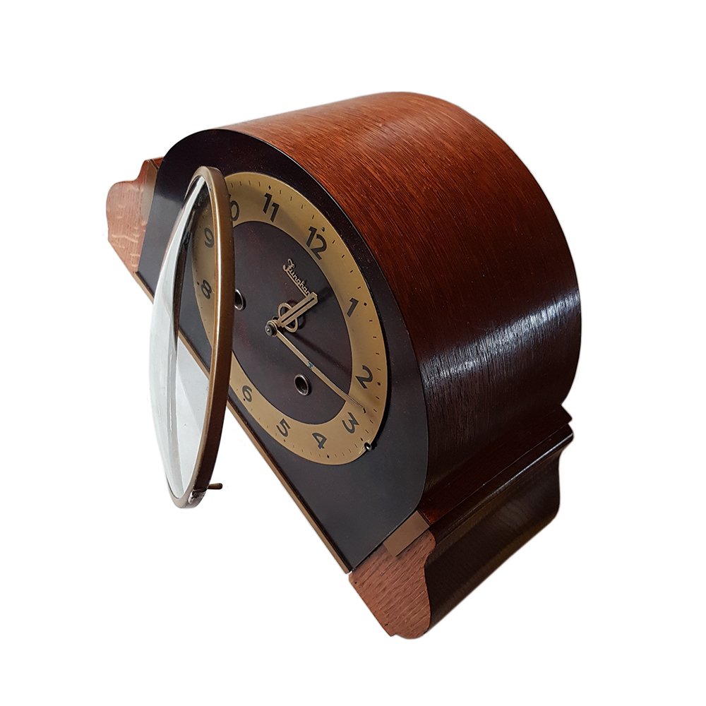 Art Deco Chiming Mantel Clock with Pendulum from Junghans for sale at