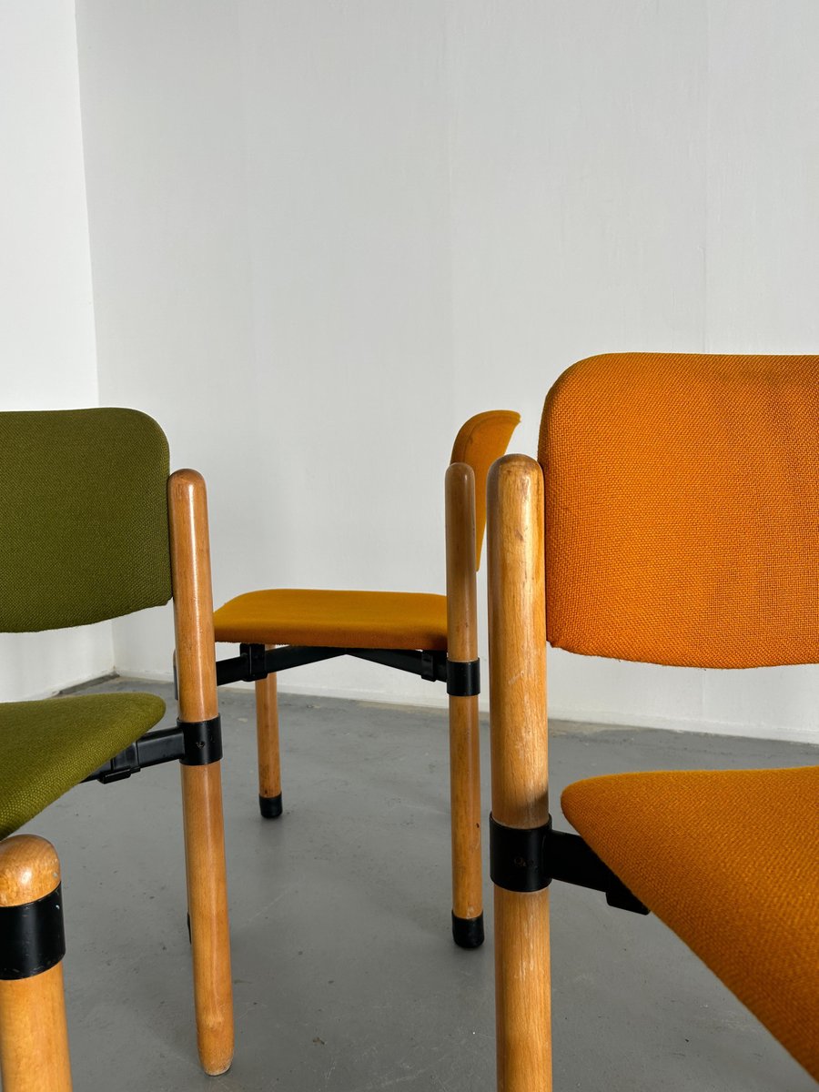 MidCentury Modern Stackable Dining Chairs from Fröscher Sitform, 1970s