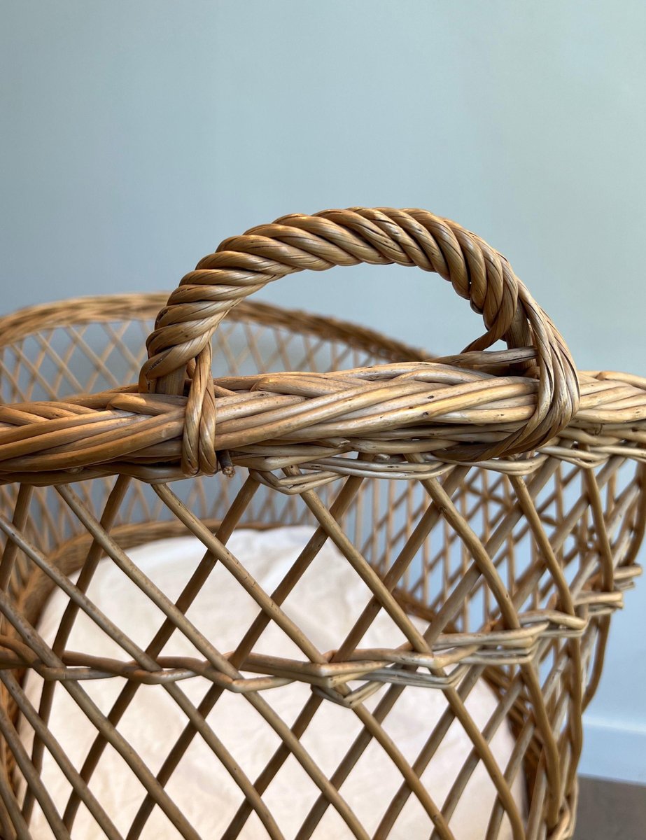 Vintage Rattan Cradle, 1950s for sale at Pamono