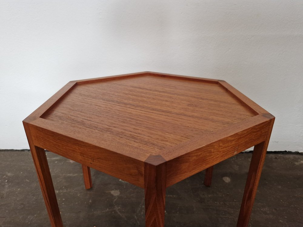Hexagonal Occasional Table in Teak by Hans Andersen, Denmark, 1960s for sale at Pamono