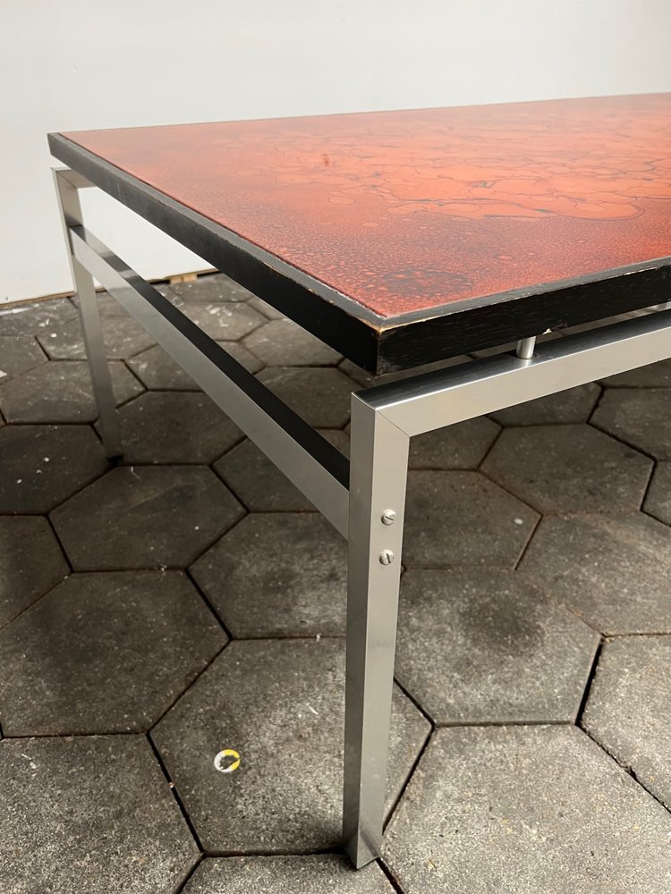 Glass Coffee Table attributed to Jean René Talest, 1970s for sale at Pamono