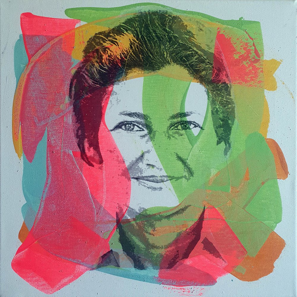 Pyb O PyB, Simone Veil 2023, Mixed Media on Canvas for sale at Pamono
