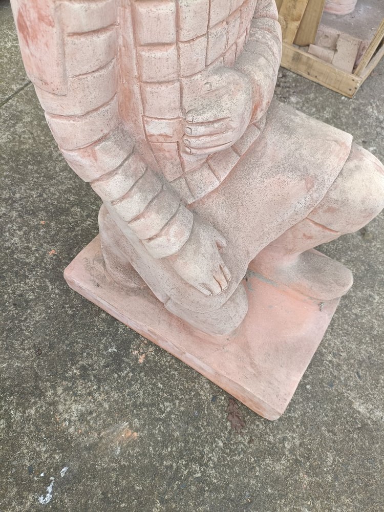 Warrior Garden Statue in Terracotta, 1800s for sale at Pamono