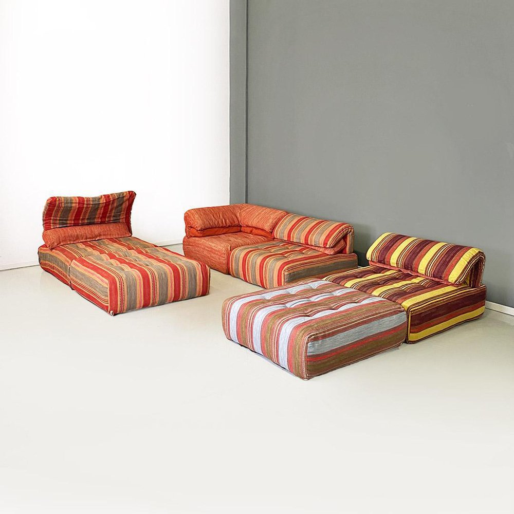 Post Modern French Voyage Immobile Modular Sofa attributed to Studio