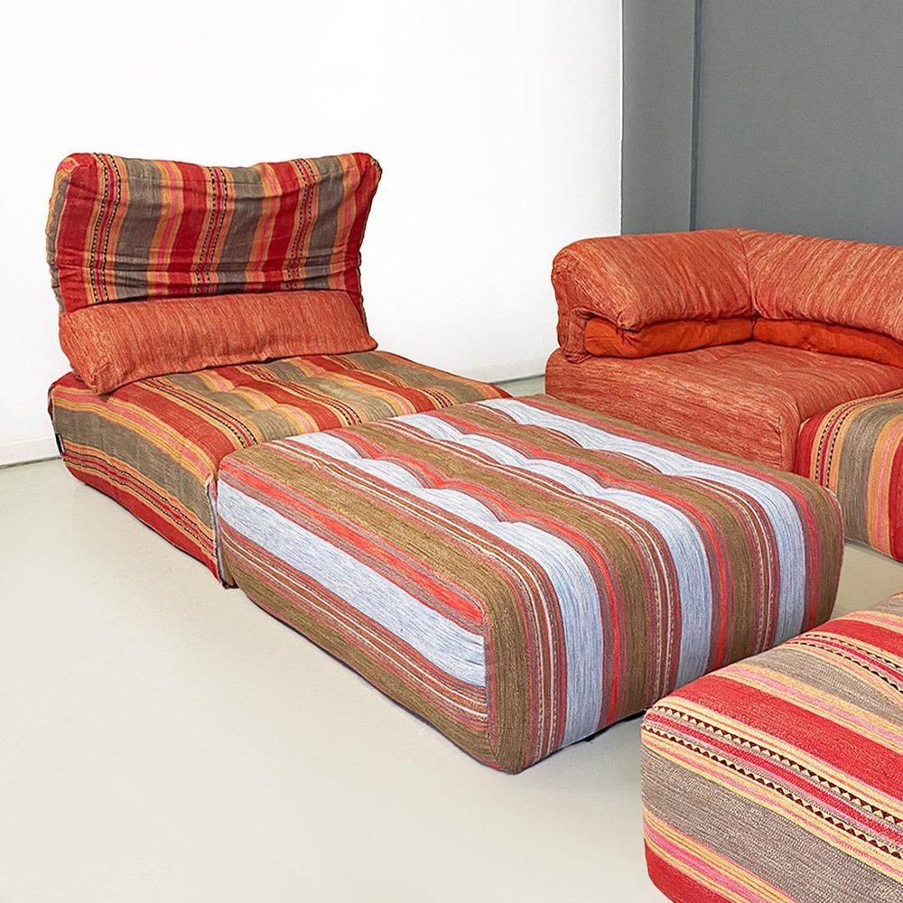 Post Modern French Voyage Immobile Modular Sofa attributed to Studio