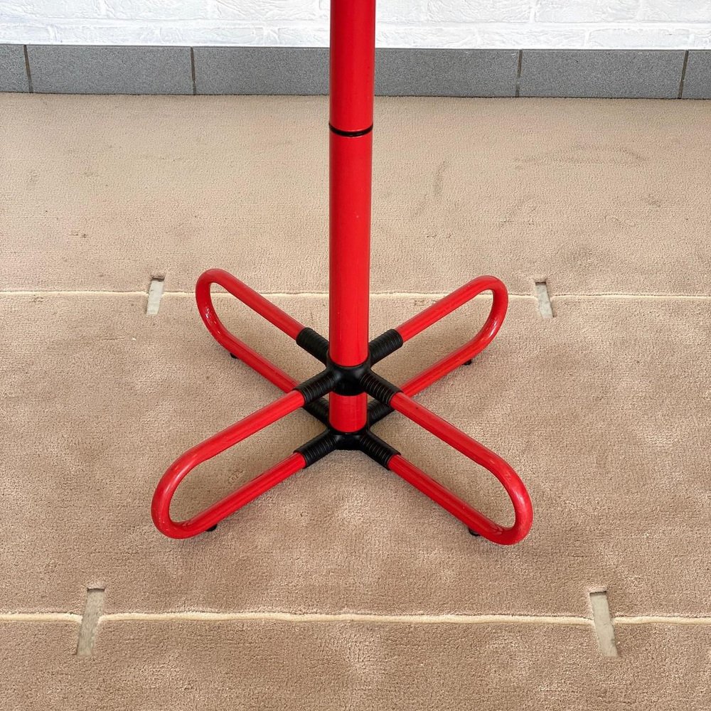 Vintage Red Metal Coat Rack, 1980s for sale at Pamono