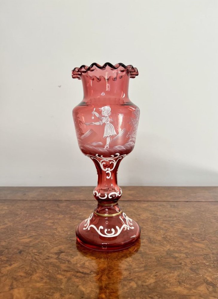 Large Mary Gregory Vase, 1880s for sale at Pamono