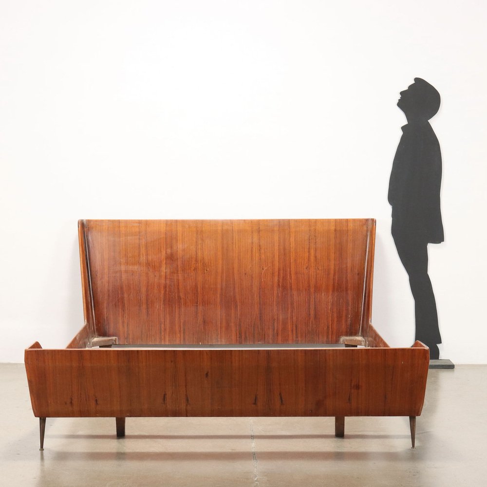 Wood Veneer Bed, Italy, 1960s for sale at Pamono