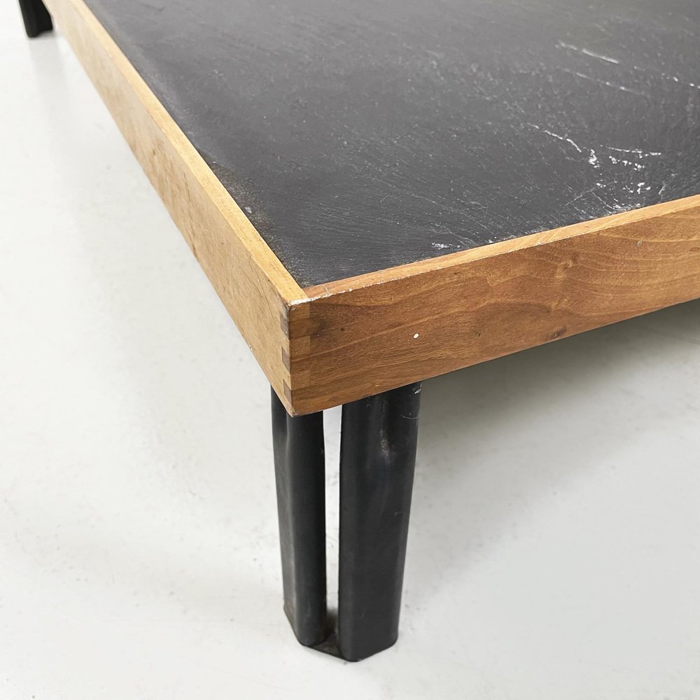 Italian Modern Slate Wood & Metal Coffee Tables attributed to De