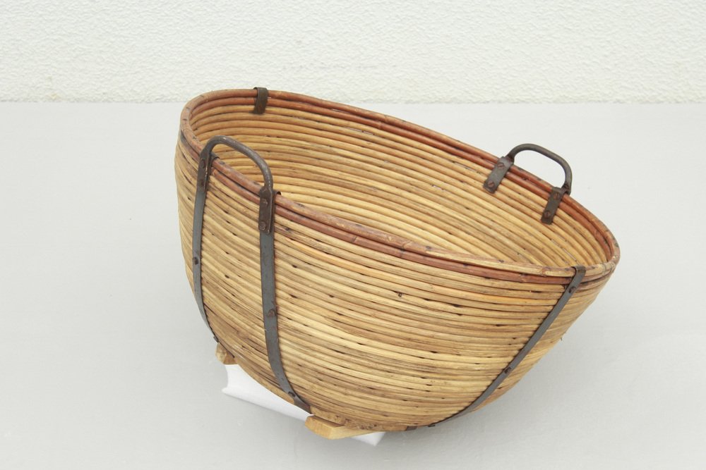 Cesto per la spesa in vimini marrone 43x36 H17/35 cm