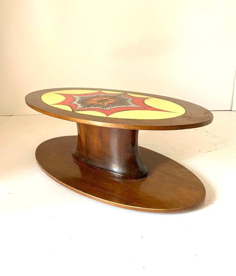 Oval Coffee Table, 1960s for sale at Pamono
