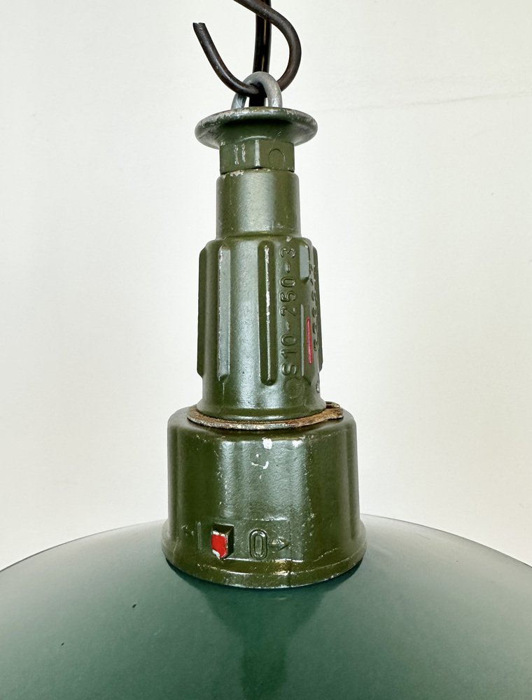 Industrial Enameled Military Pendant Lamp with Cast Aluminium Top ...