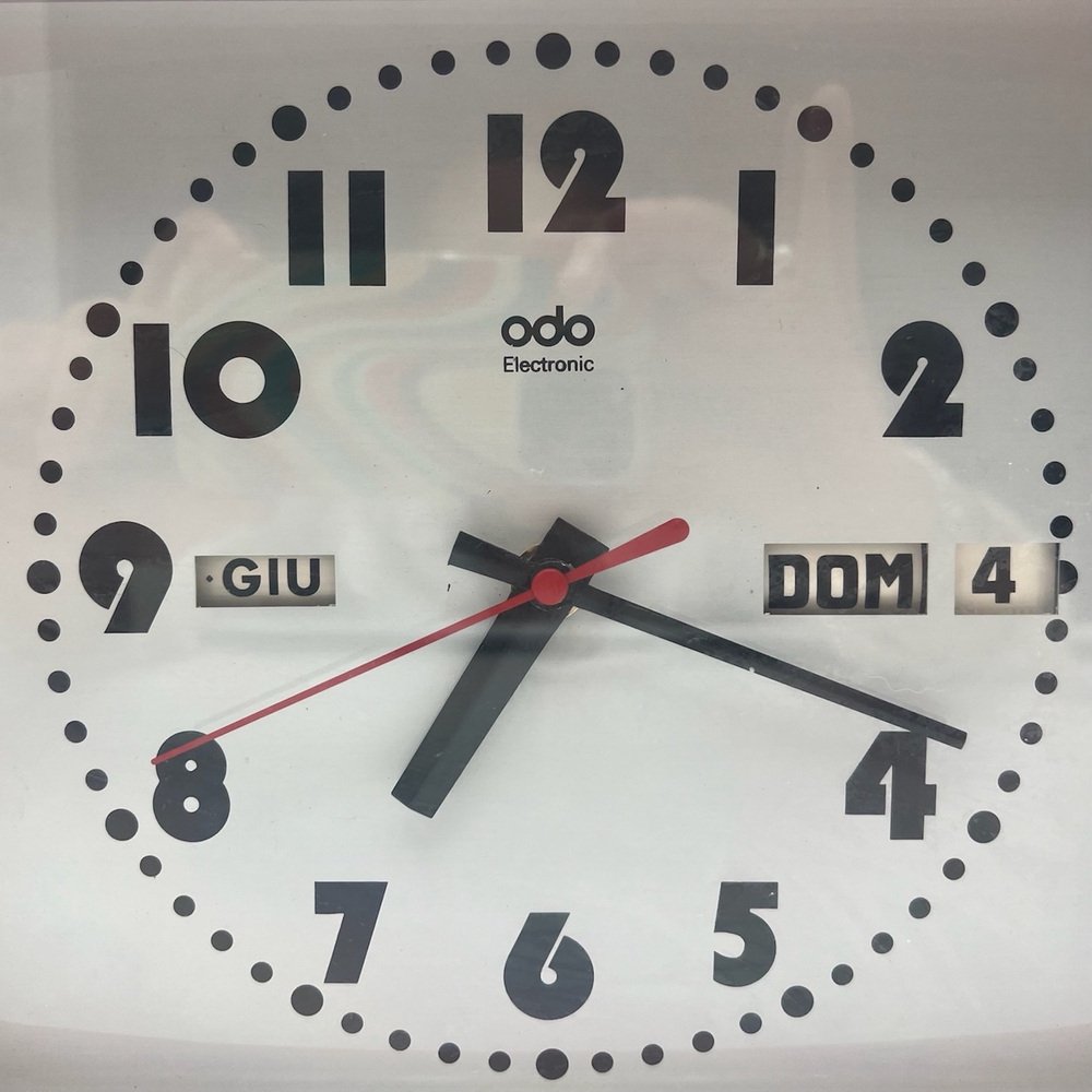 Space age wall clock with calendar from odo france 1970s for sale at