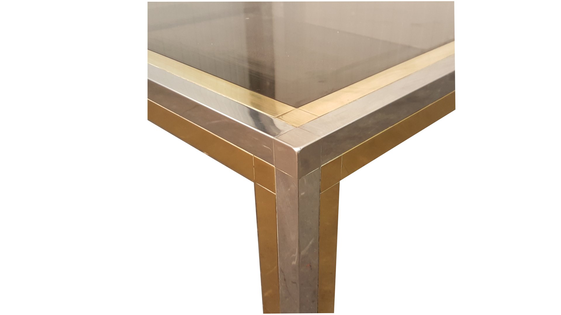 Chrome and Brass Frame Coffee Table for sale at Pamono