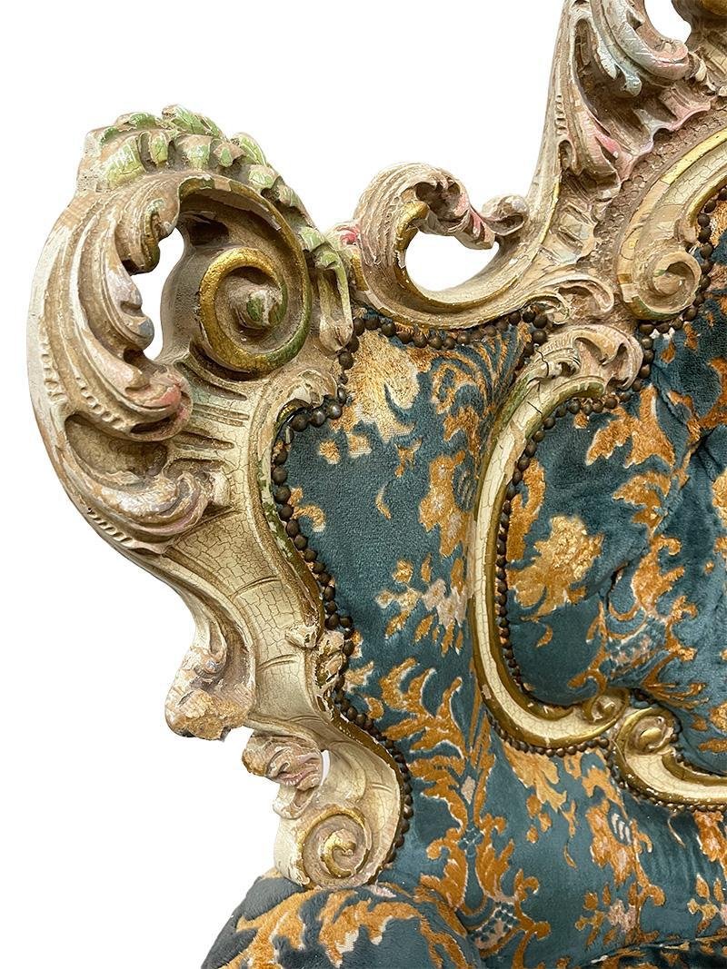 Italux Sessel Barockstil – Original Blattsilber, Mit Armlehnen