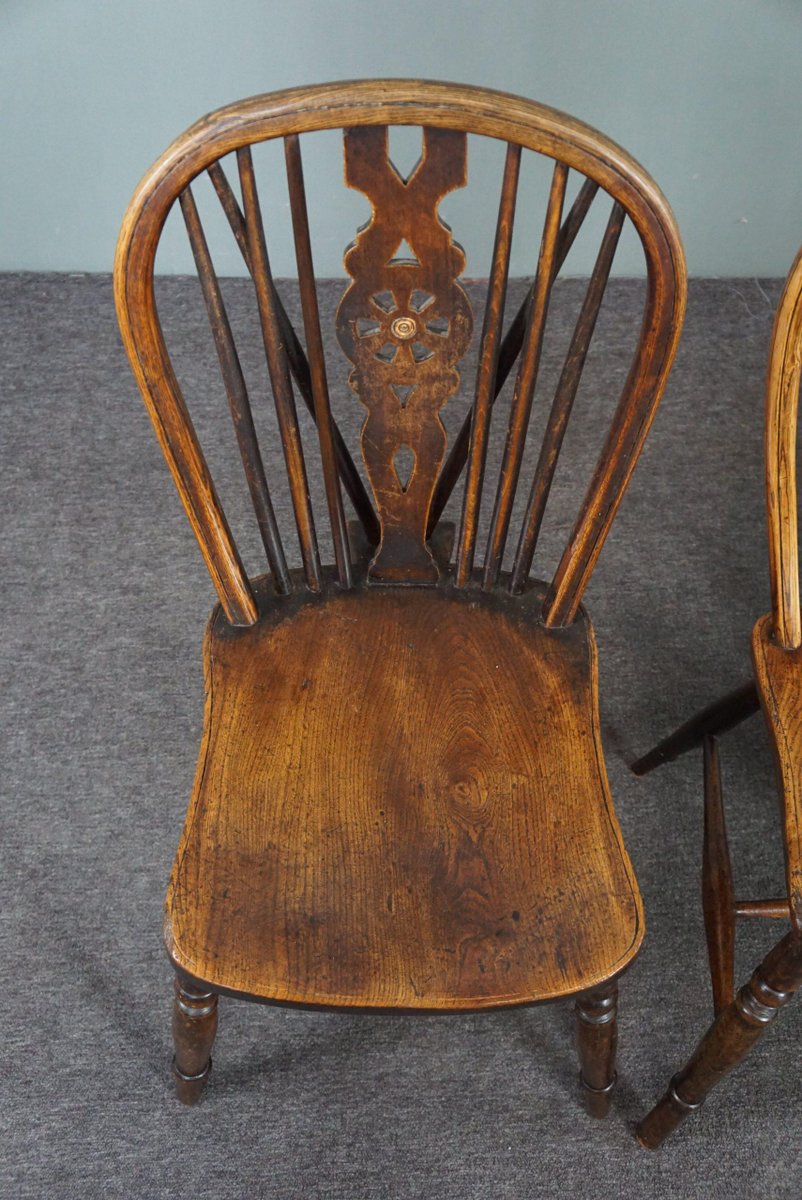 Antique English Windsor Dining Room Chairs, 18th Century, Set of 4 for