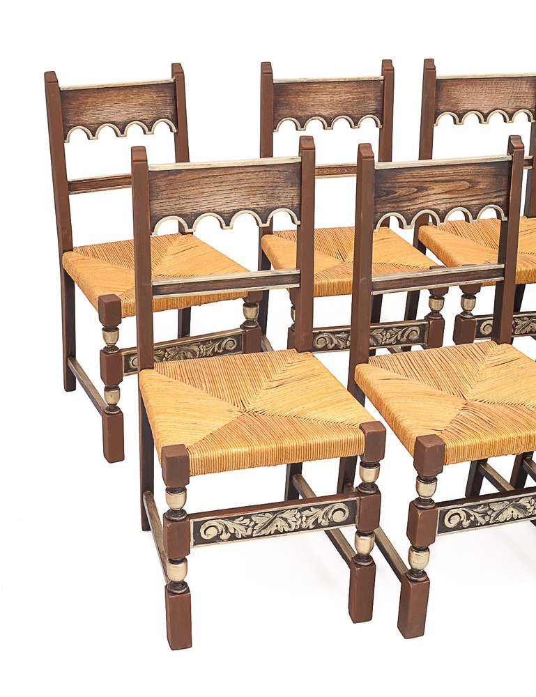 Vintage Art Deco Chairs, 1930s, Set of 8 for sale at Pamono