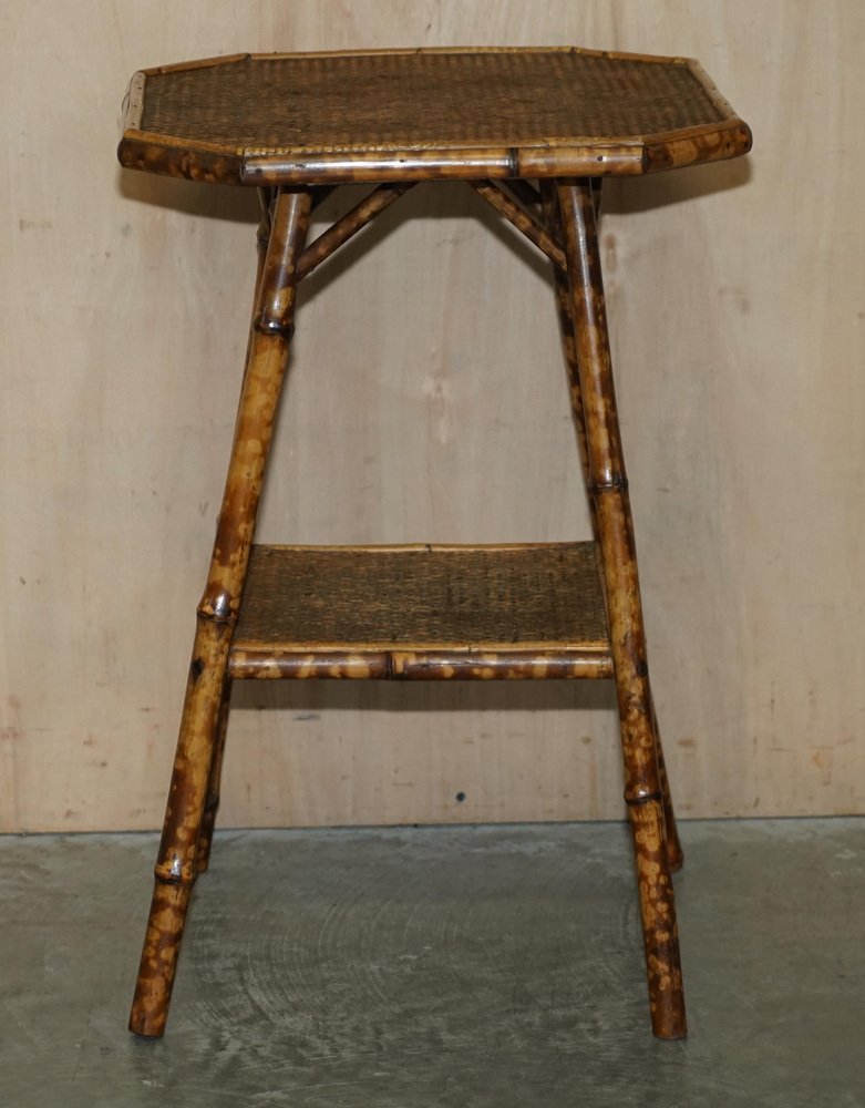 Antique 19th Century Victorian Tiger Bamboo Side Table, 1880s for sale