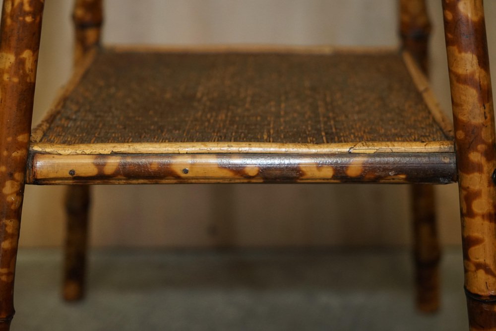 Antique 19th Century Victorian Tiger Bamboo Side Table, 1880s for sale