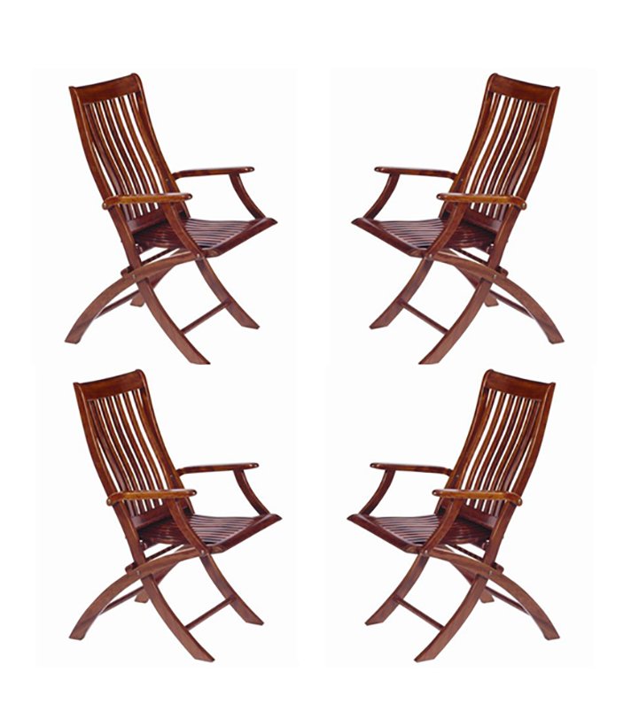 Vintage Folding Deck Chairs from Starbay, Set of 4 for sale at Pamono