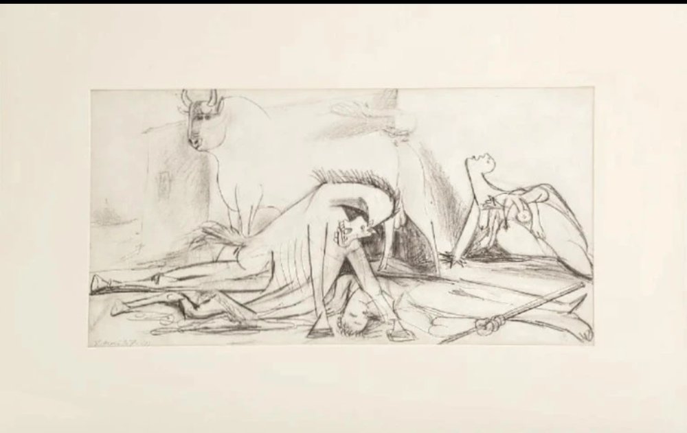 Pablo Picasso, Horse and Bull Preparatory Sketch for Guernica