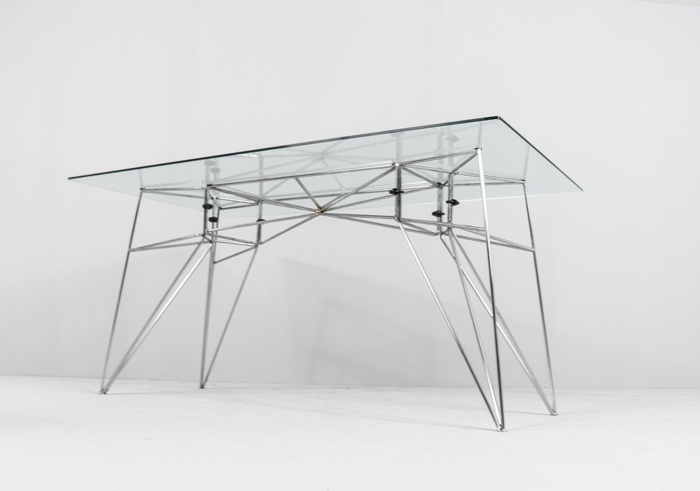 Italian Glass Desk or Conference Table, 1970s for sale at Pamono