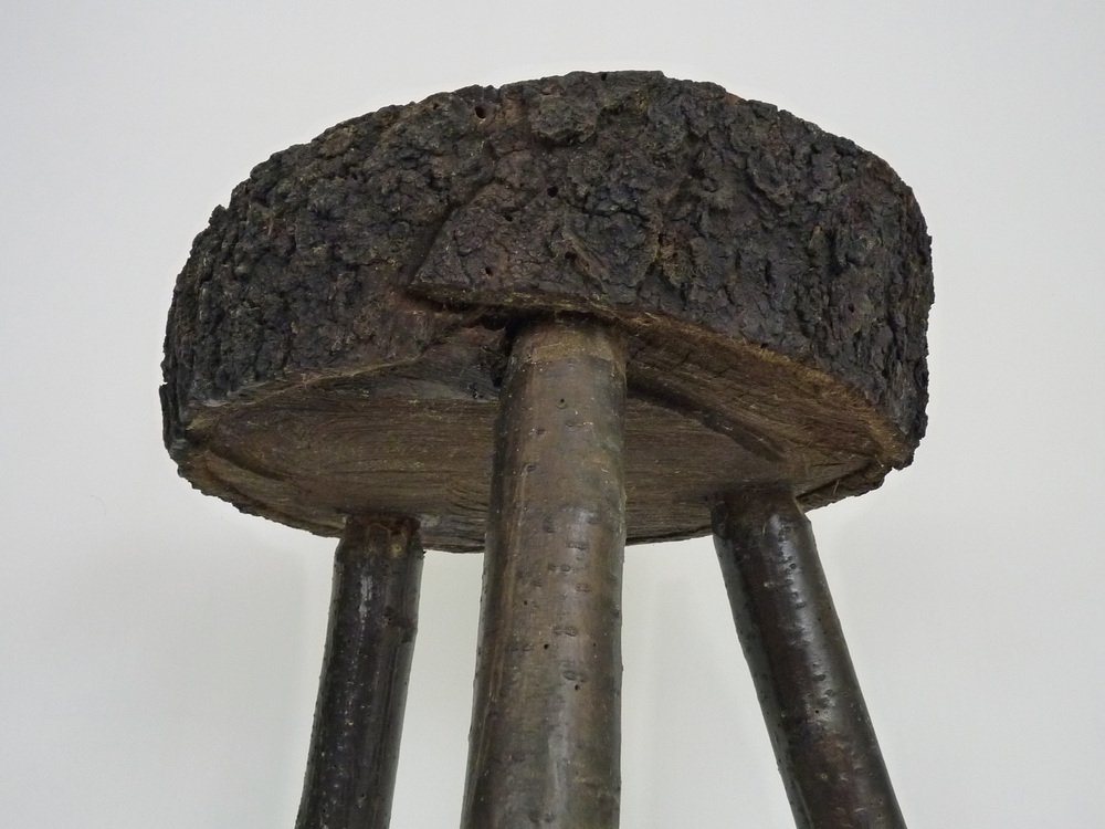 Tripod Milking Stool in Oak, France, 19th Century for sale at Pamono