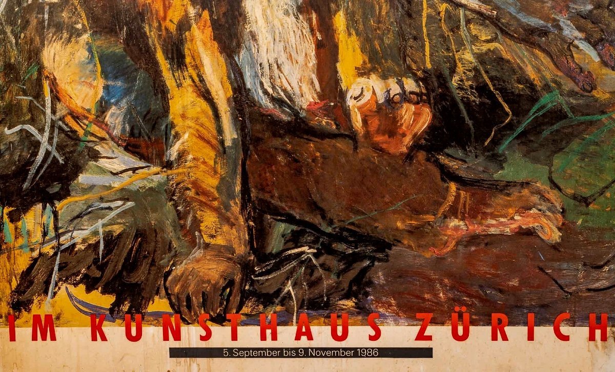 Affiche LAPICQUE Nachtbilder - Galerie NATHAN ZÜRICH 1986-87 - Grand Format