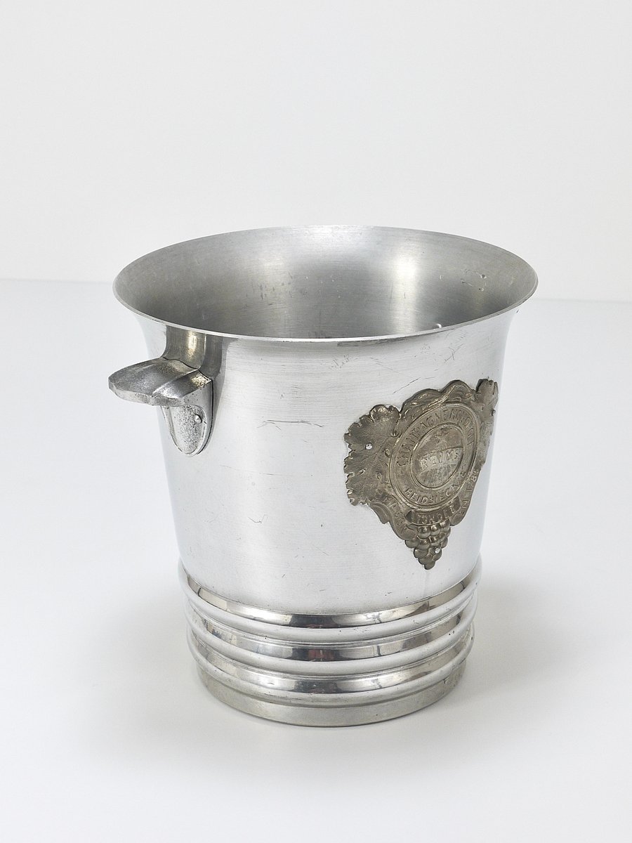 Secchiello Per Ghiaccio In Vimini Metallico Isolato 3 Quarti - Doppia Parete In Acciaio Inox, Con Pinze E Coperchio, Colore Noce, Made In USA