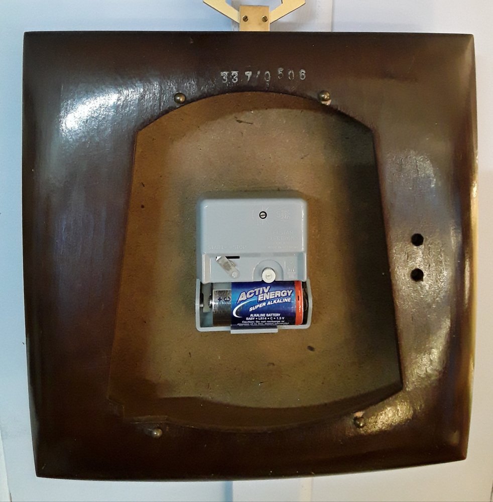 Mid-Century German Wall Clock Ato-Mat in Dark Walnut & Light Birch ...