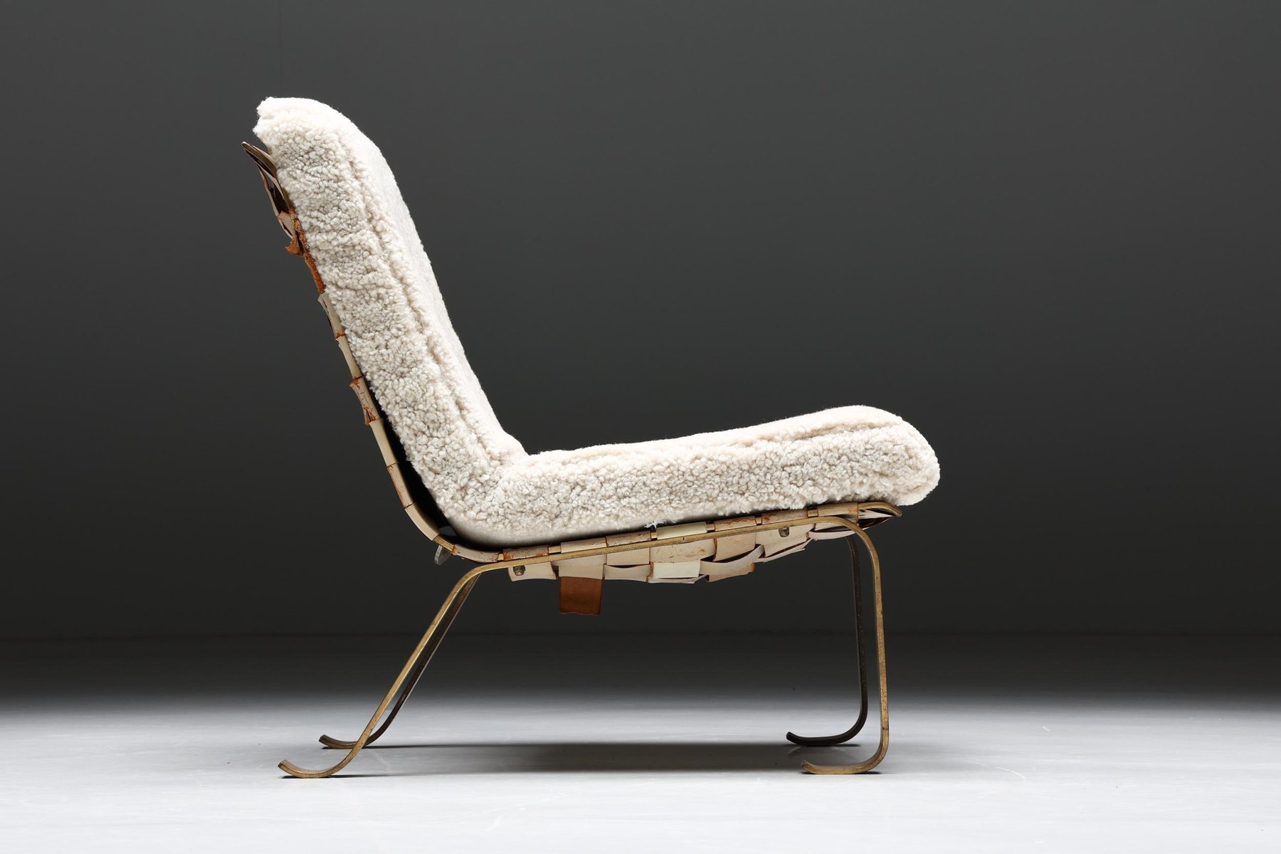 MidCentury Modern Wool Lounge Chair, 1940s for sale at Pamono