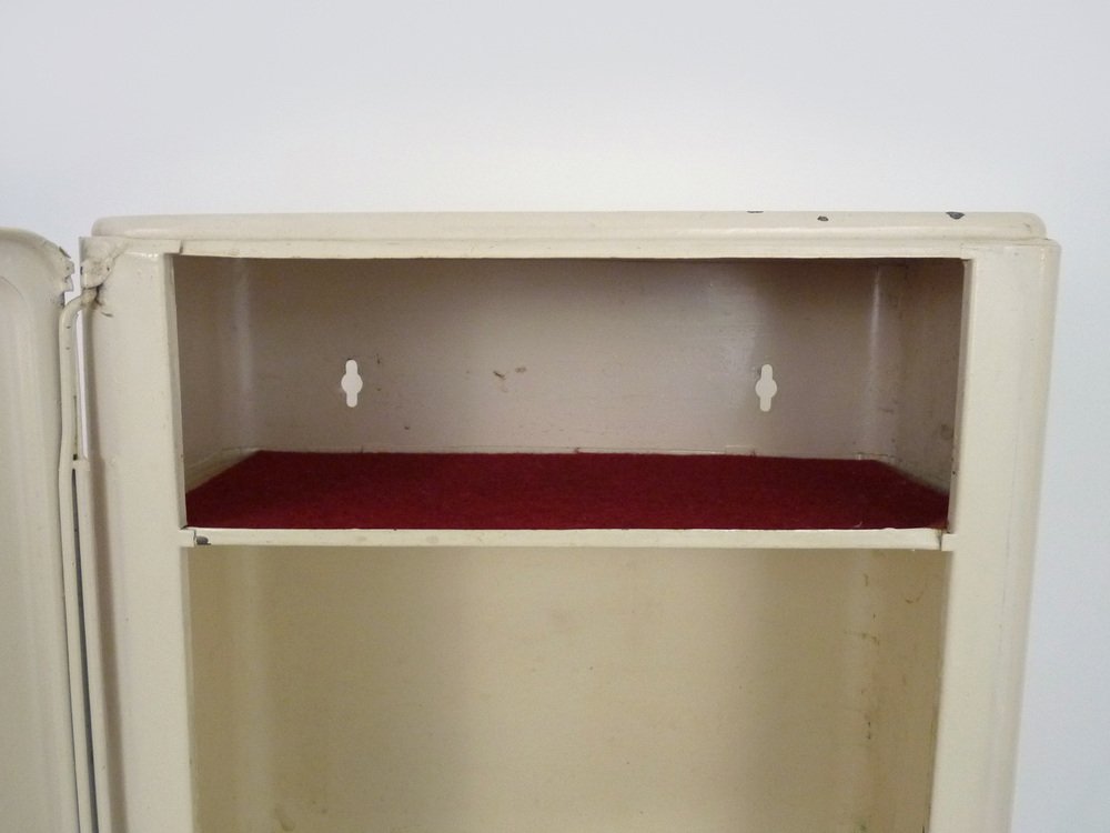 Vintage Metal Pharmacy with Central Mirror, 1950s for sale at