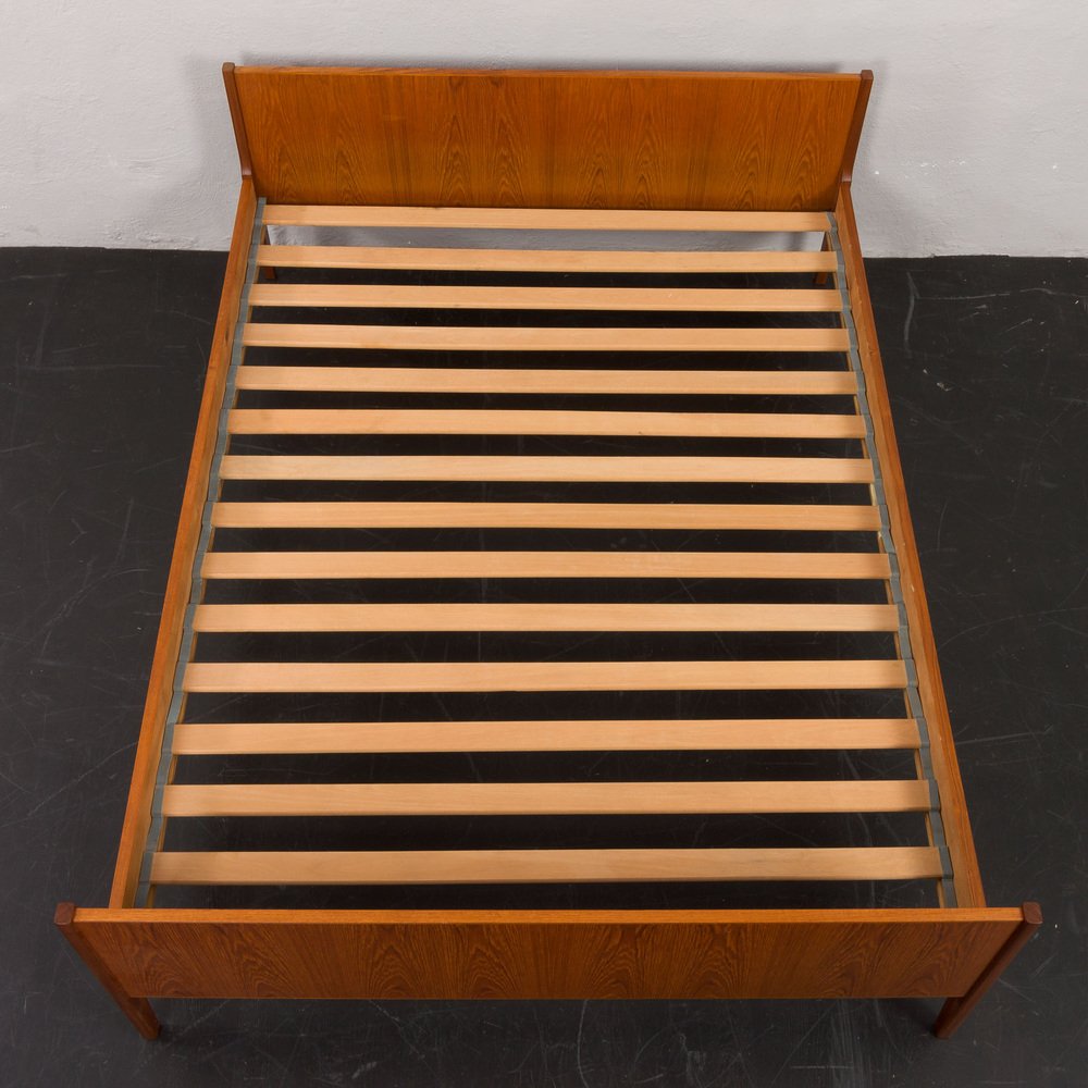 Mid-Century Danish Teak Double Bed, 1960s for sale at Pamono
