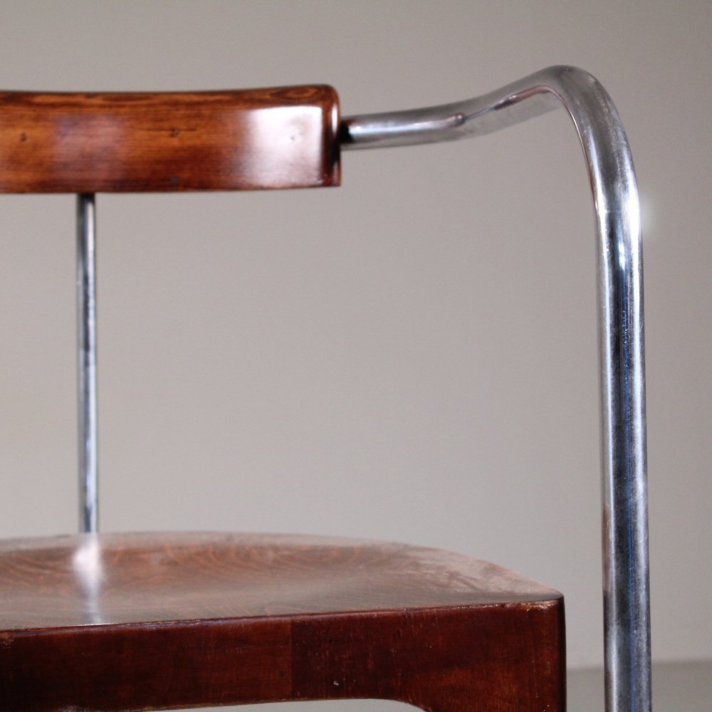 Vintage Functionalist Brown Chair for sale at Pamono