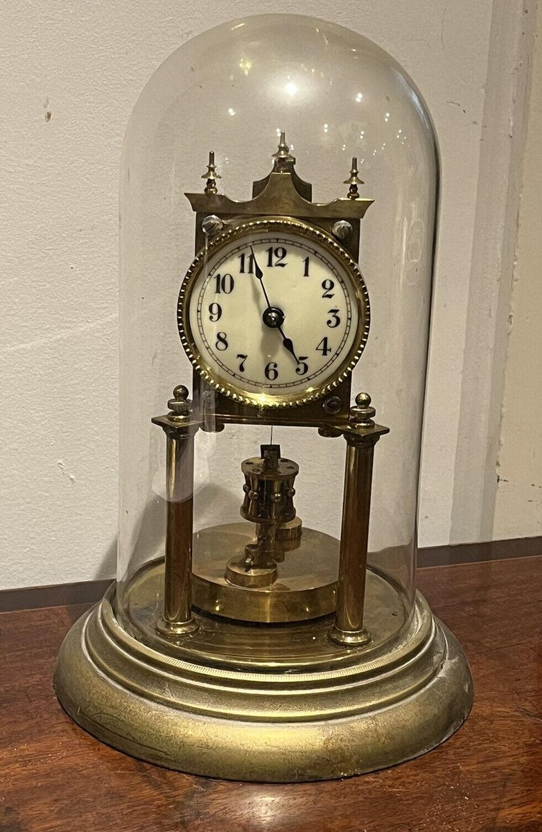 Antique Brass Torsion Anniversary Clock for sale at Pamono