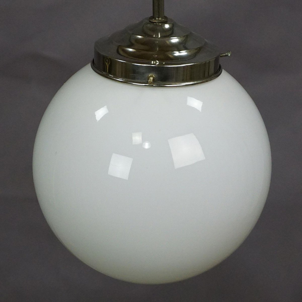 Functionalistic Bauhaus Pendant Light with Opaline Glass Shade, 1920s ...