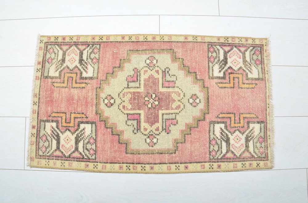 Small Turkish Faded Wool Rug, 1960s for sale at Pamono