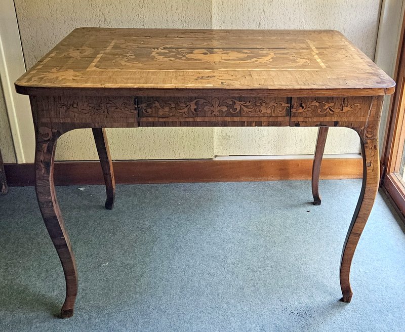 Vintage Marquetry Office Table for sale at Pamono