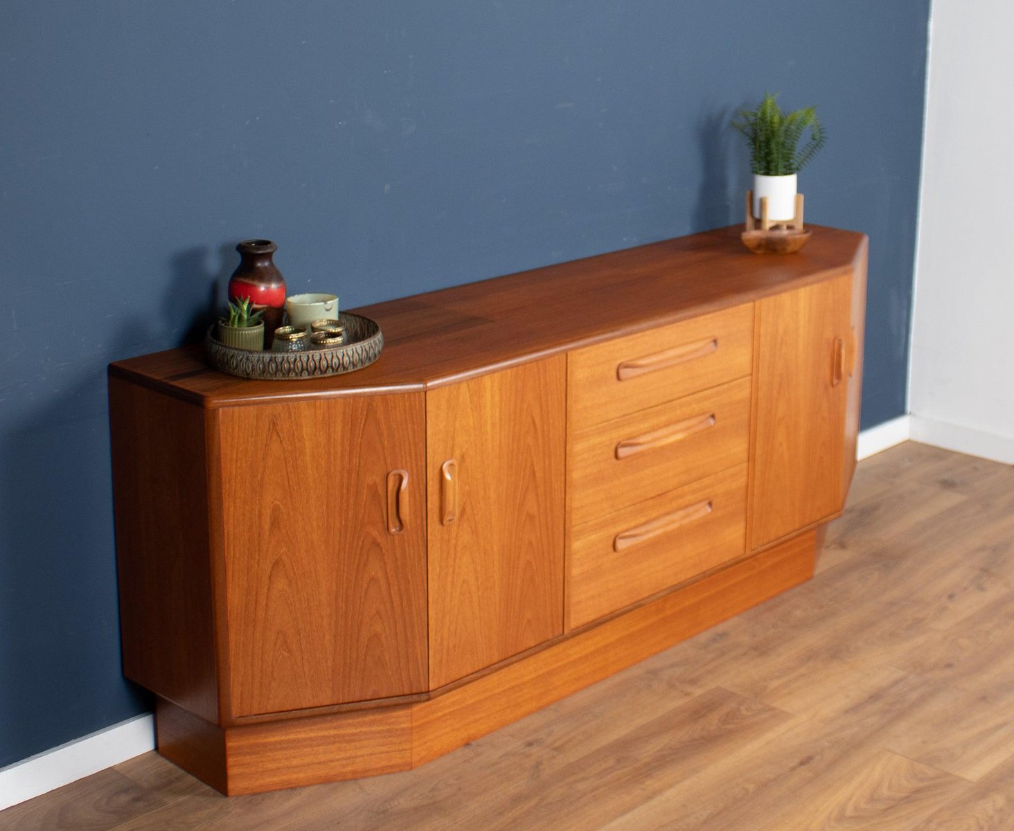 Plinth Curved Corners Sideboard in Teak by Victor Wilkins for G Plan