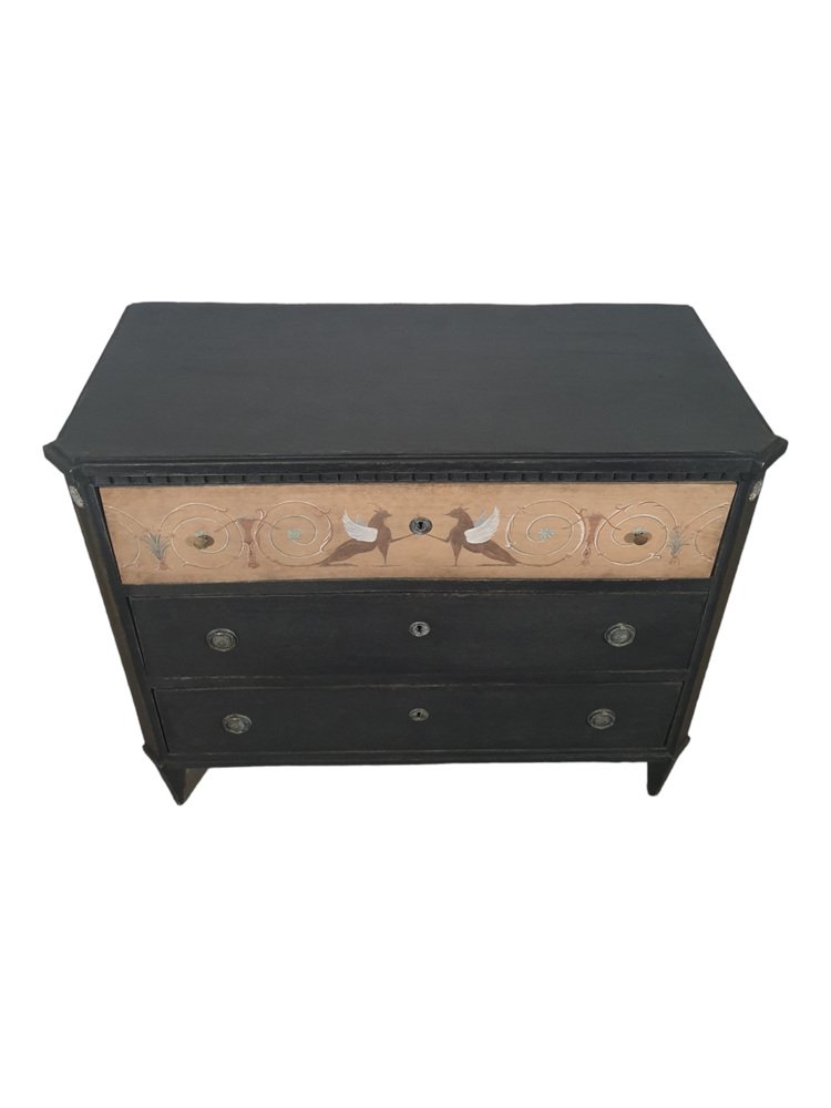 Commode Gustave Scandinave – Style Danois – 3 Tiroirs – Rose – Reproduction