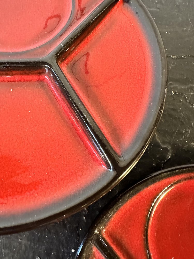 MidCentury Compartment Plates in Ceramic by Ceramics Jasba Keramik