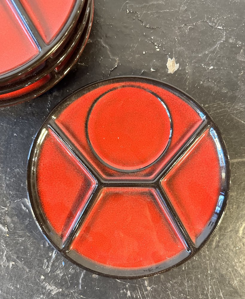 MidCentury Compartment Plates in Ceramic by Ceramics Jasba Keramik