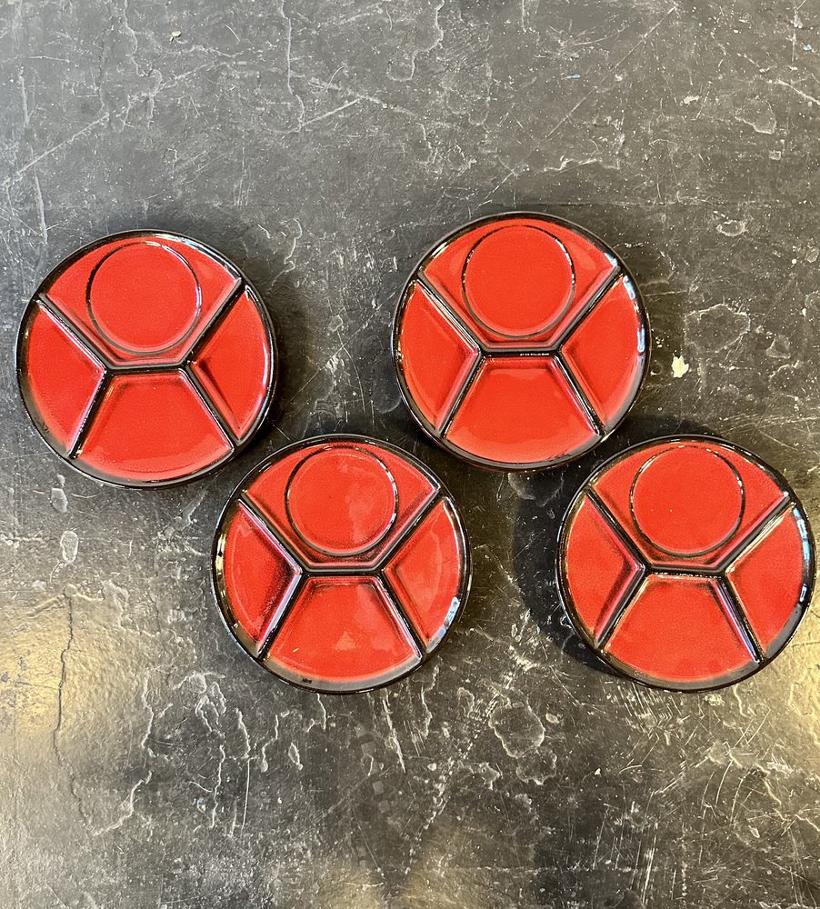 MidCentury Compartment Plates in Ceramic by Ceramics Jasba Keramik