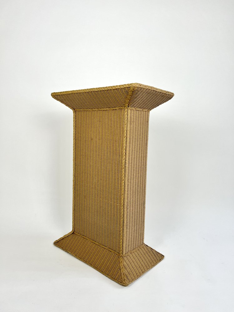 Vintage Rattan Plinth Display Stand, Italy, 1980s for sale at Pamono