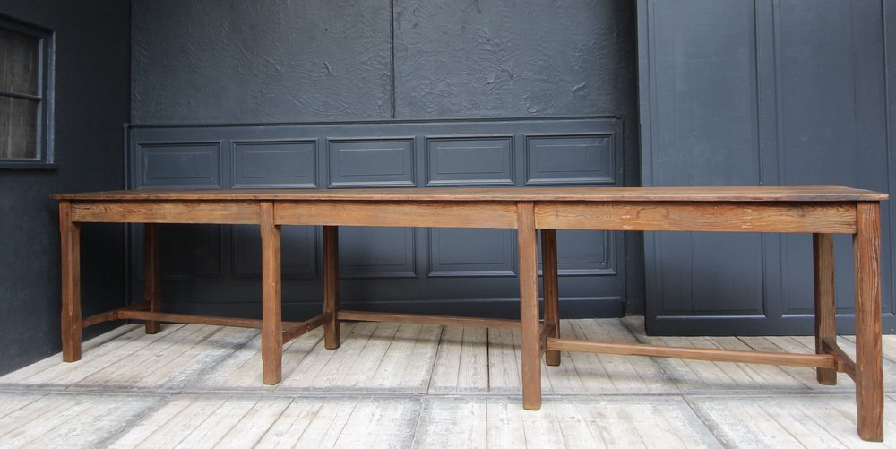 Large Antique Pine Work Table, 1890s for sale at Pamono