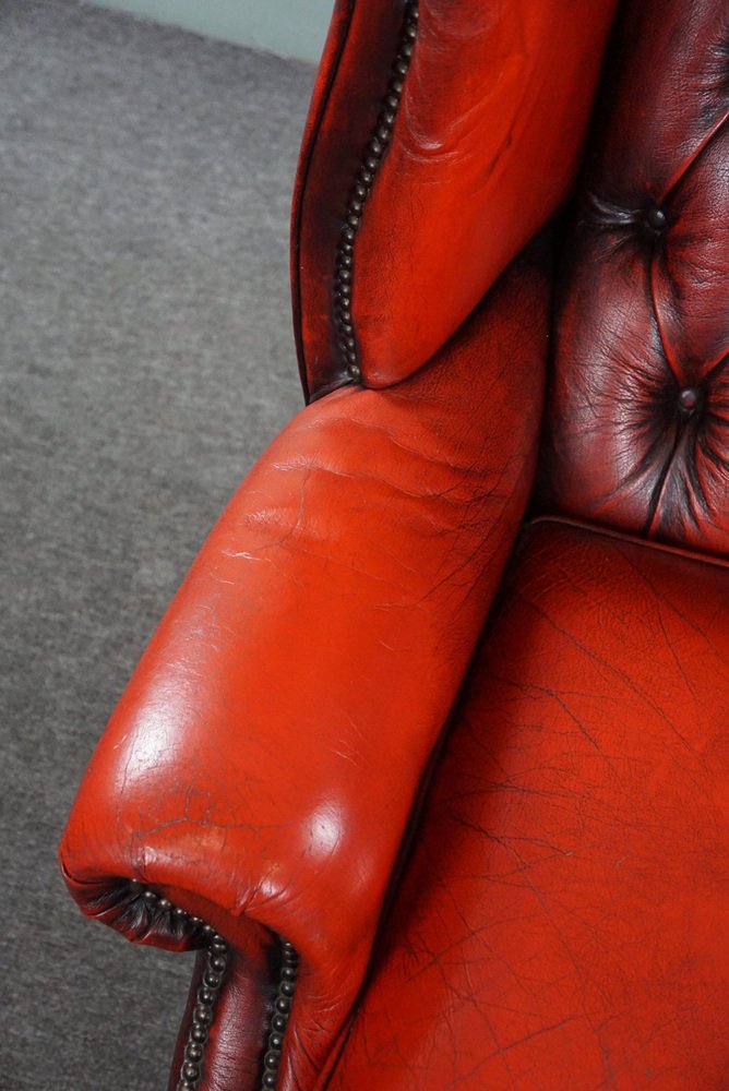 Vintage Red Chesterfield Chair for sale at Pamono