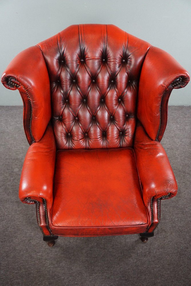 Vintage Red Chesterfield Chair for sale at Pamono
