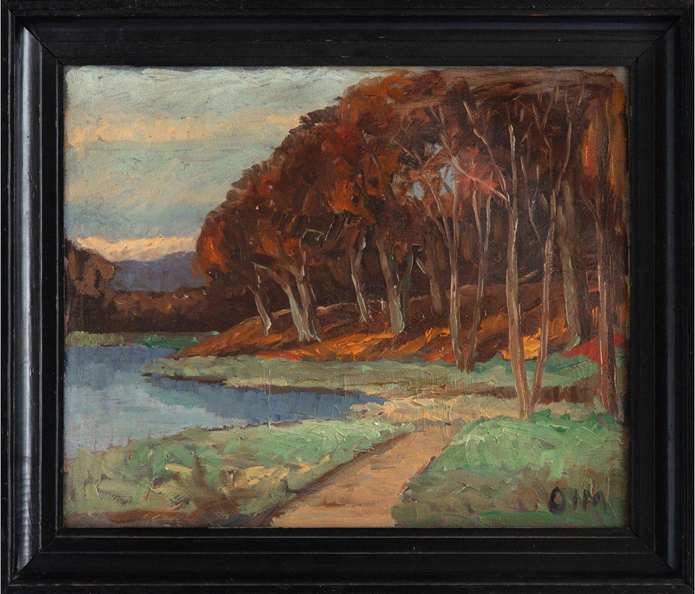 French School Artist, Autumnal Landscape, Oil Painting on Canvas, Early