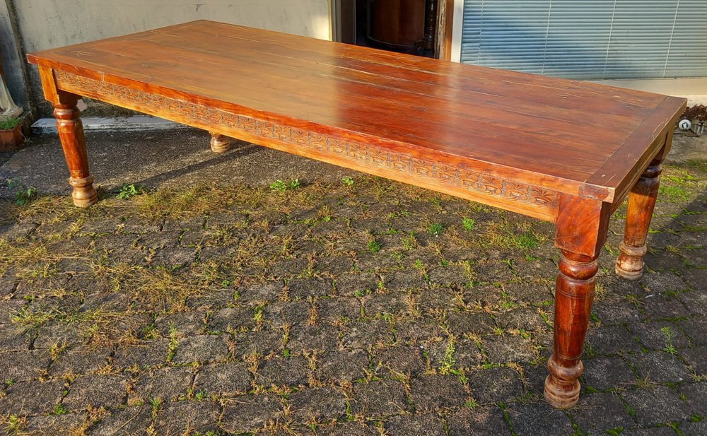 Large Wooden Dining Table for sale at Pamono